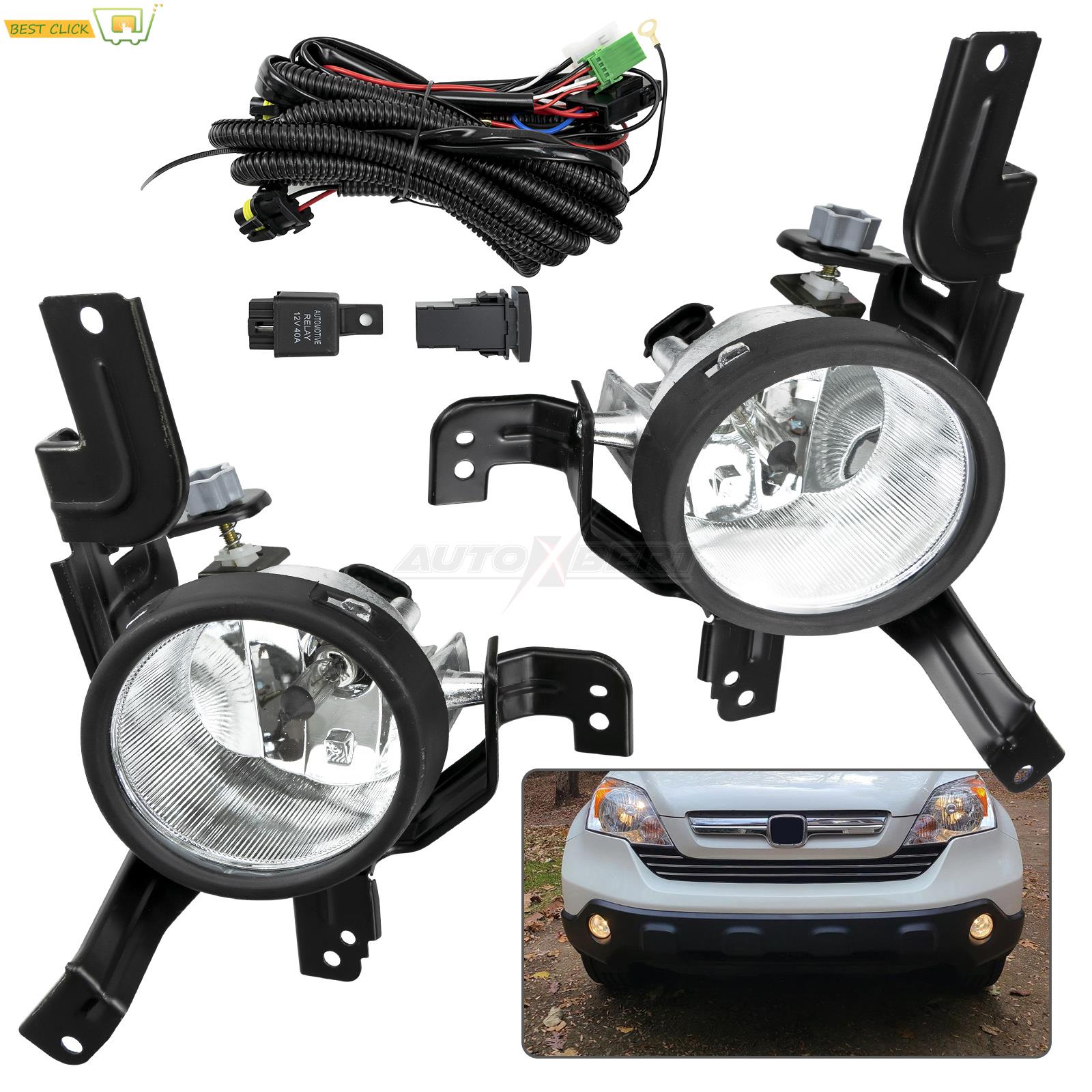 2 Stuks Voorbumper Mistlamp Assemblage 55W Voor Honda CR-V 2007 2008 2009 Ex/EX-L/Lx Heldere Lens Met Lampen Kabelboom