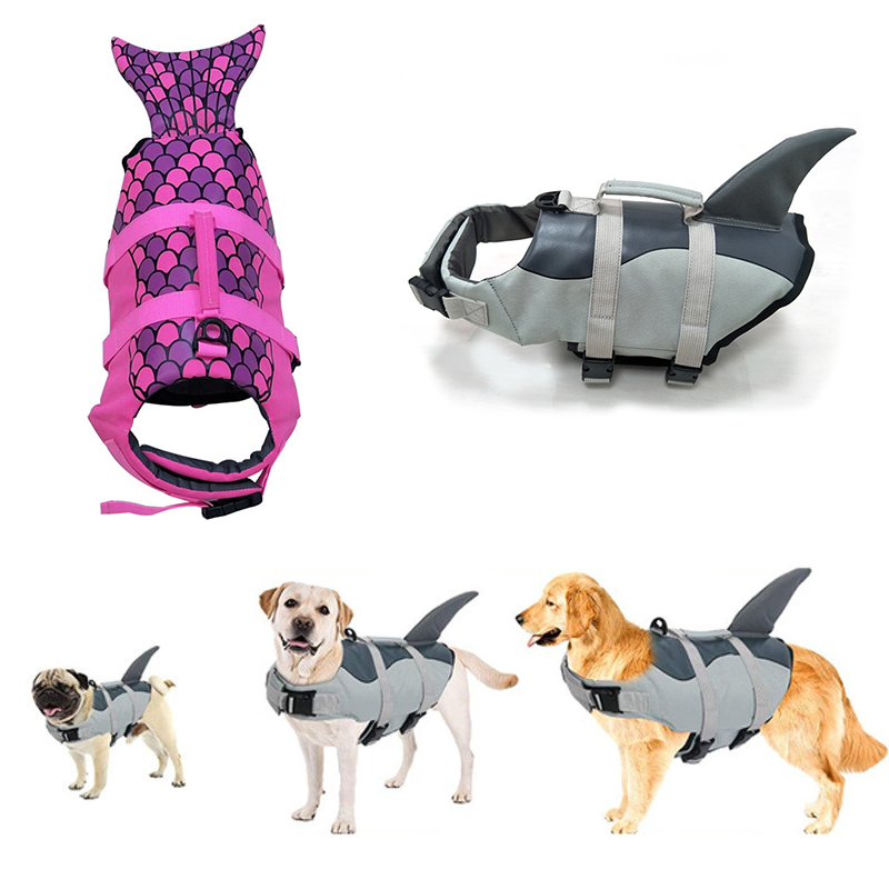 Divertente Costume da Squalo, Giubbotto Salvagente per Cani di Taglia Media e Grande, Costume da Bagno Estivo per Cani Grandi, Abbigliamento per Golden Retriever