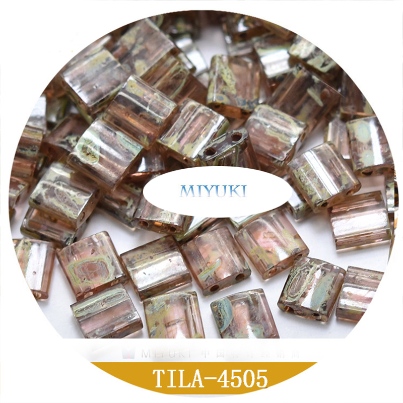 Venda quente Japão Miyuki Tila Beasd 5*5*1.9mm Série de cores especiais 3g para pulseira fazer jóias