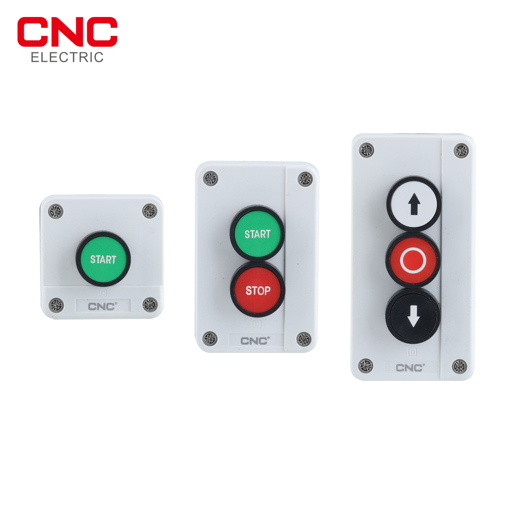 Caja de Control de interruptor de botón CNC, luz indicadora de botón impermeable, caja de plástico, punto de reinicio de parada de emergencia, caja eléctrica