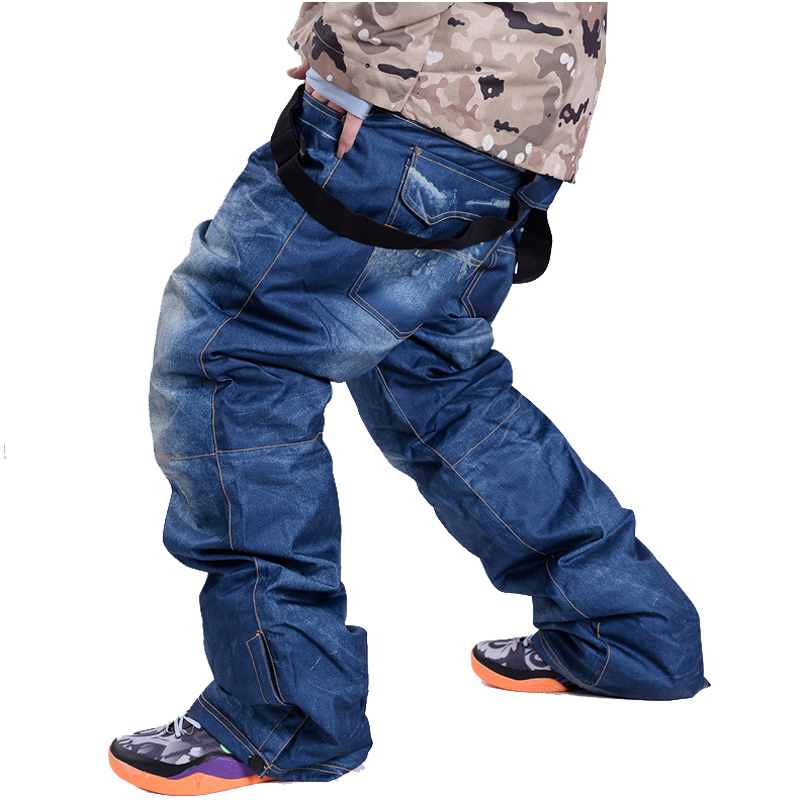 -35 メンズスノーパンツカウボーイスタイル冬屋外スノーボード服スキーズボン防風防水暖かいスーツ着用男性