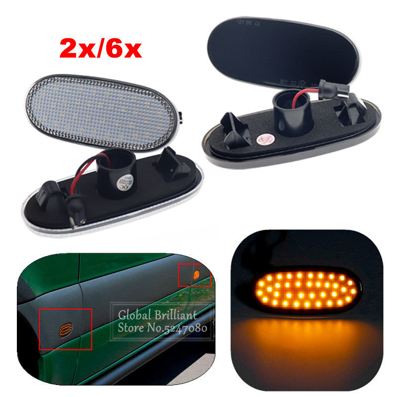 2x/6x 36LED боковой габаритный фонарь указателя поворота, повторитель панели, лампа для Volkswagen Crafter 2006 для Benz Sprinter W906