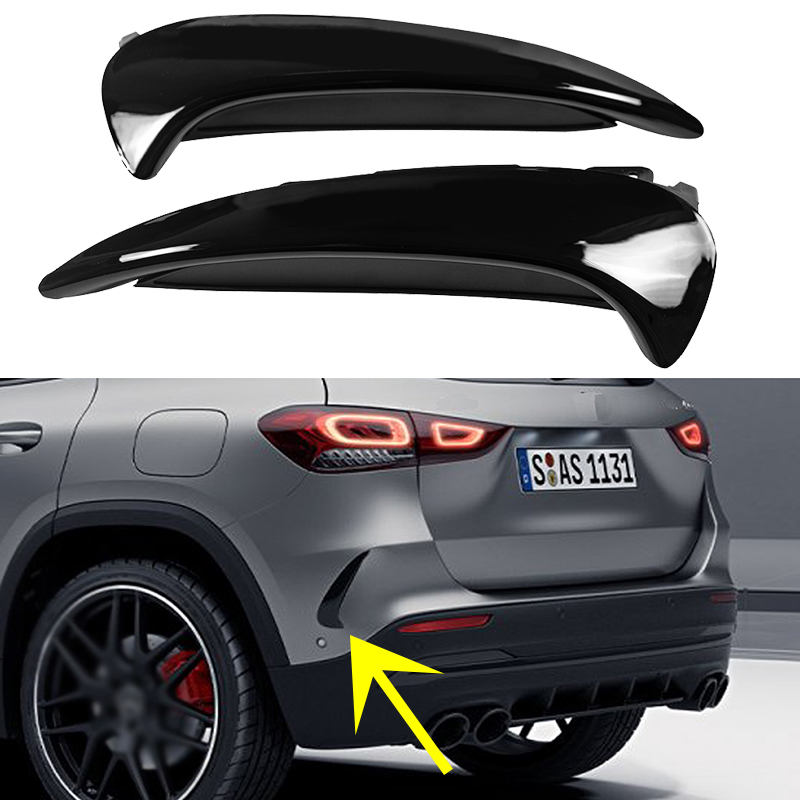 สําหรับ Mercedes Benz H247 GLA200 GLA220 GLA250 GLA35 GLA45S AMG 2020 2021 2022 2023 ด้านหลังกันชนลิป Splitter Canards สปอยเลอร์ Fender