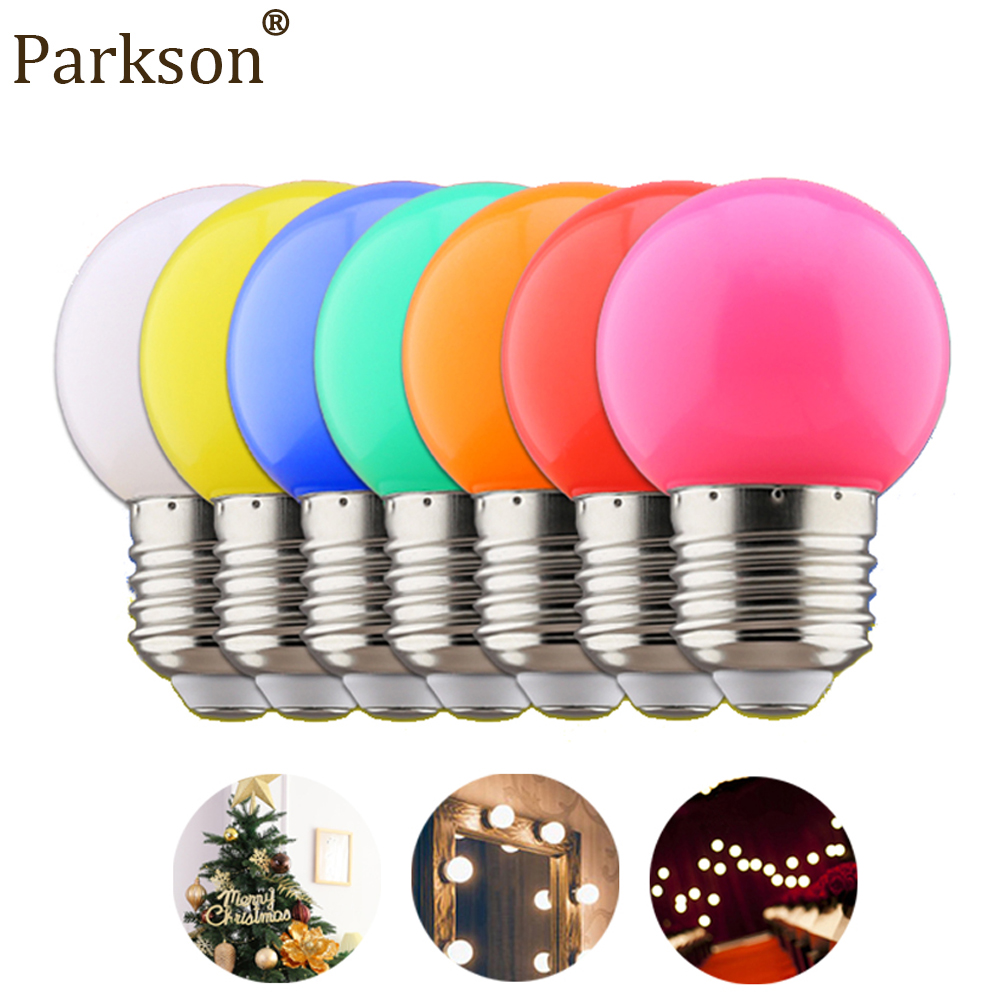7Pcs/Lot Kolorowa żarówka LED 1W E27 220V Ślubna dekoracja świąteczna Żarówka 7 kolorów Sypialnia Lampka nocna Oświetlenie wewnętrzne