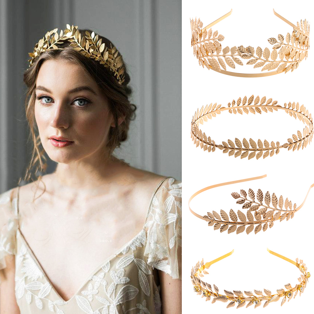 Braut haar zubehör haar band Koreanische version von gold blatt blatt kranz mädchen retro perle hochzeit kopfschmuck haar band haar krone