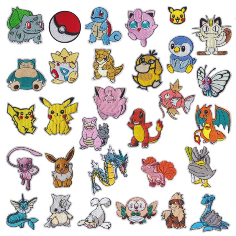 HEIßER 40-Stil Pokemon Eisen auf Patch Gestickte Kleidung Patches Cartoon Für Kleidung Kind Umbreon Tuch Aufkleber Kleidungsstück Applikationen