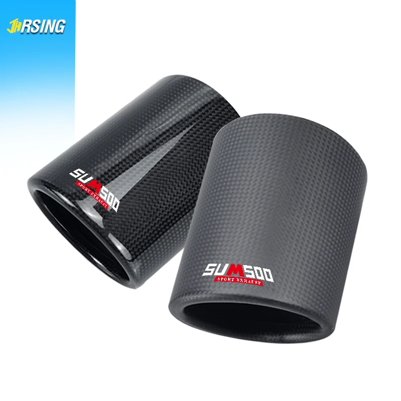Sumsoo - Funda Universal para Coche de Alta Calidad, Acabado Mate o Brillante, Carcasa para Punta de Escape, Cubierta de Fibra de Carbono para Tubo de Silenciador