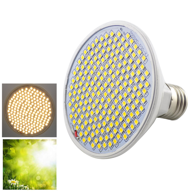 Nouveau spectre complet 200 LED plante poussent la lumière E27 ampoule jaune Fitolamp légumes d'intérieur cultivo growbox tente maison chambre maison verte