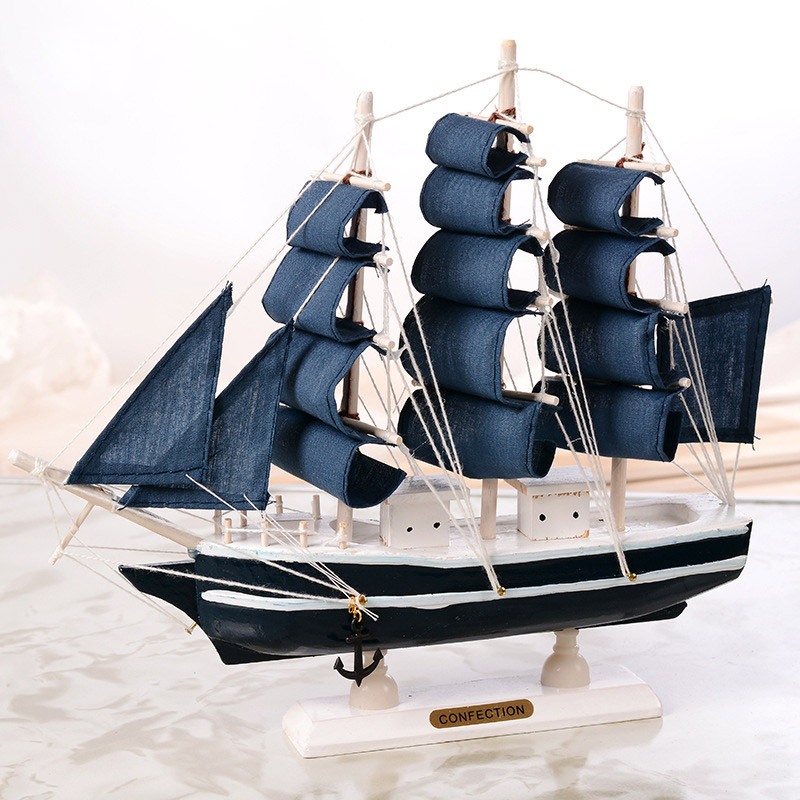 Model Kapal Bajak Laut Baru Kapal Berlayar Kayu Dekorasi Rumah Gaya Mediterania Buatan Tangan Ukiran Perahu Laut Model Hadiah Patung