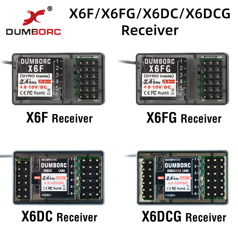 RC Servo DUMBORC X6F/X6FG/X6DC/X6DCG 2,4G 6-канальный приемник системы радиоуправления для X4 X5 X6 X6P передатчик RC автомобиль лодка
