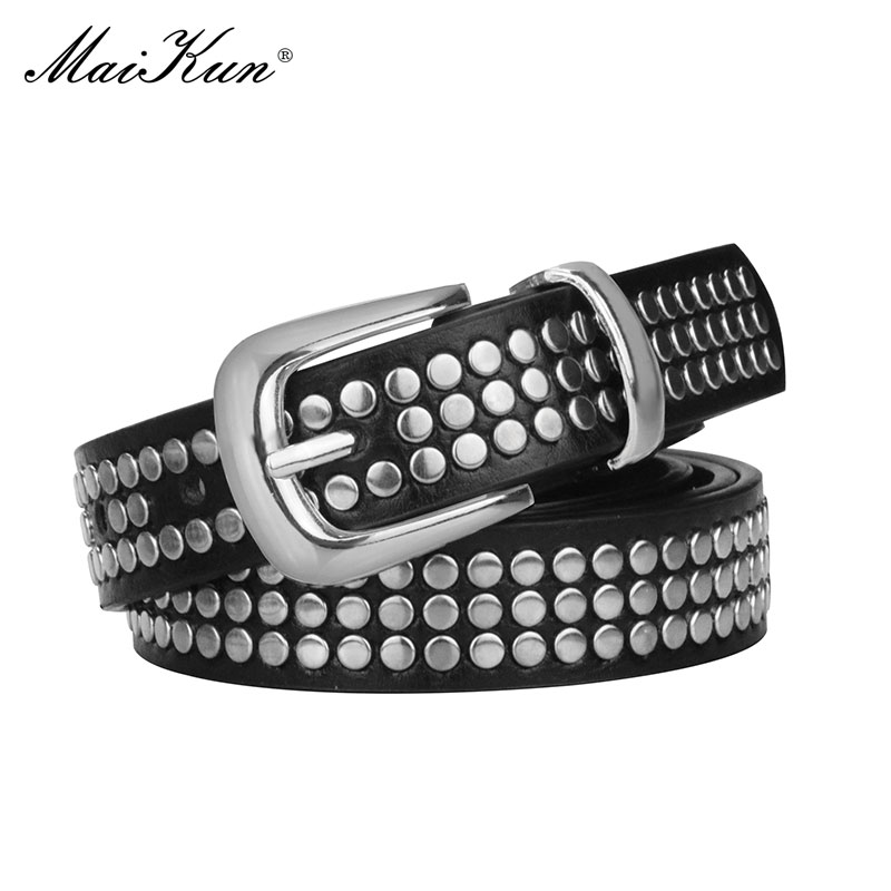 Maikun Europese En Amerikaanse Dames Pu Leer Pin Gesp Riem Punk Klinknagel Riemen Vrouwen Exclusieve Ontwerp Luxe Tailleband