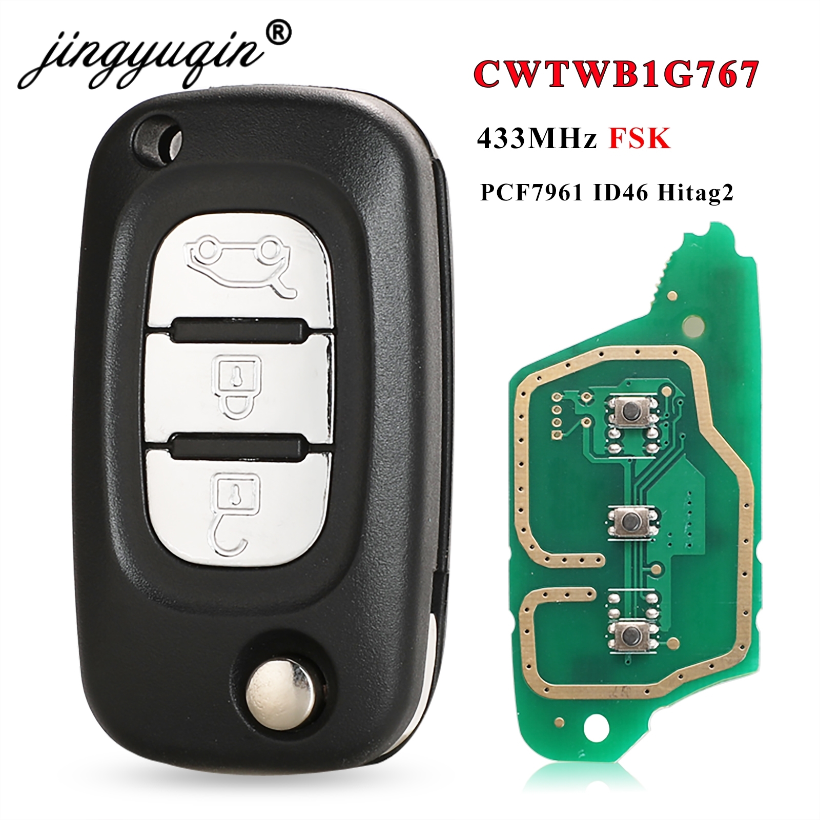 3BTN 433MHz ID46 pcf7961 Car Remote Key for Renault Scenic III Megane III Fluence 2009-2015 Master Kangoo CWTWB1G767 Samsung SM3