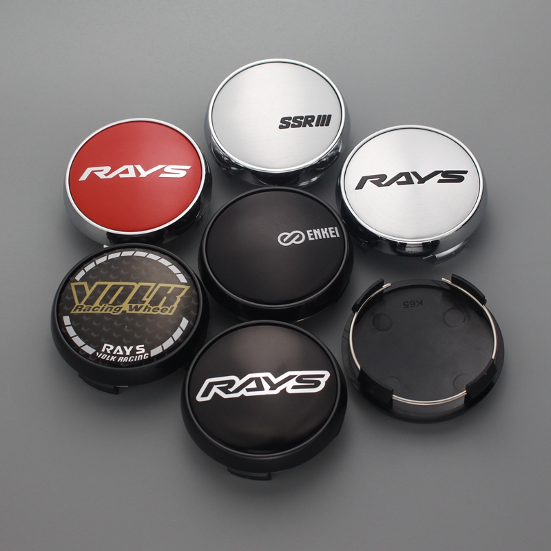 4Pcs 65มม./60.5มม.คลิป Volk รังสีศูนย์ล้อรถหมวกบนล้อ Enkei Racing ssr โลโก้สัญลักษณ์ Hub Cap สำหรับ Rims Auto