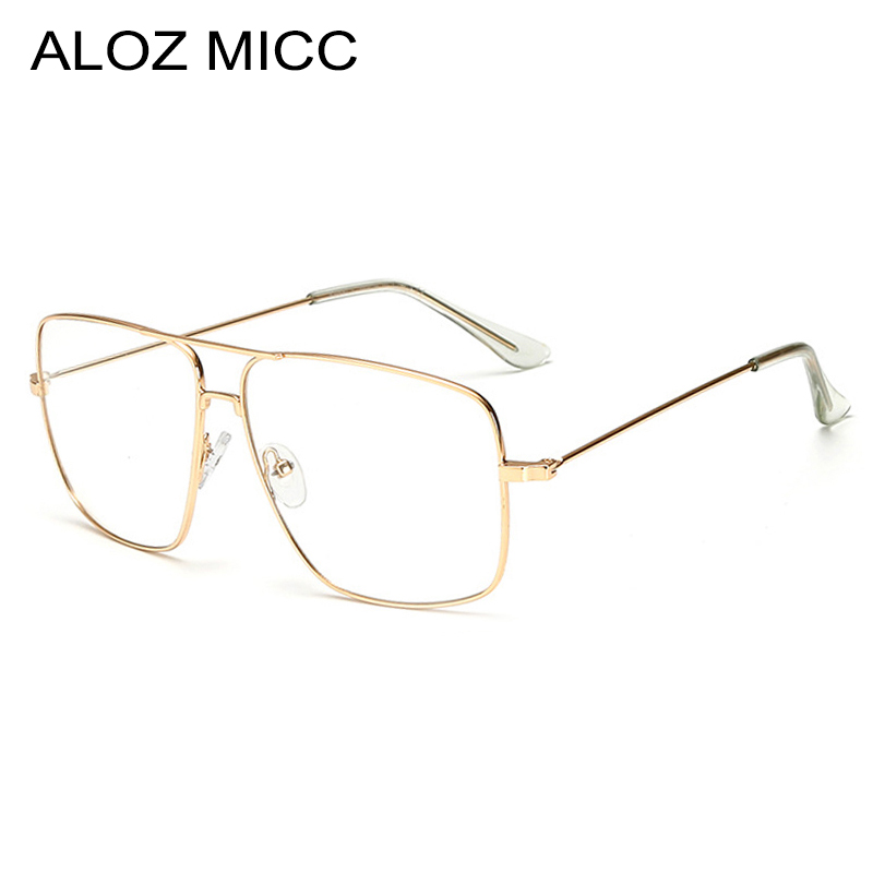 ALOZ MICC สแควร์กรอบแว่นตาผู้หญิงผู้ชาย Vintage Clear เลนส์แว่นตากันแดดผู้หญิงแว่นตาขนาดใหญ่ oculos Q859