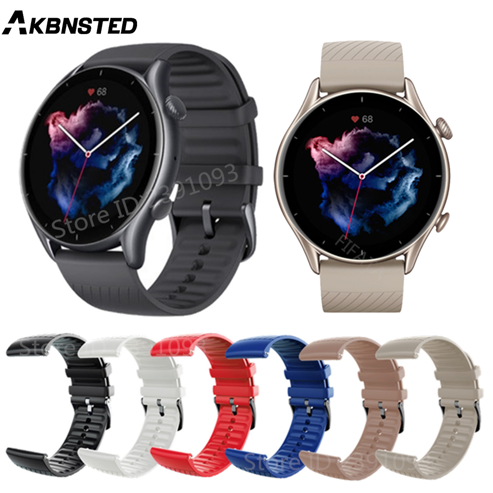 Tali Jam Tangan Resmi untuk Amazfit GTR 3/GTR 3 Pro Tali Gelang Silikon untuk Gelang Amazfit GTR3 Correa + Film Pelindung