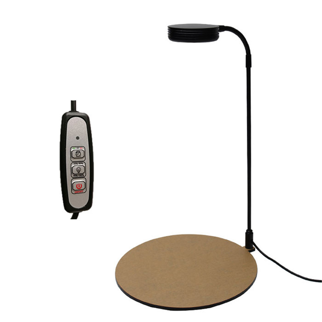 Lumière d'aquarium LED noire à intensité variable 5W avec minuterie et prise USB, lampe de culture de plantes blanc chaud 3000K 6000K blanc froid avec base