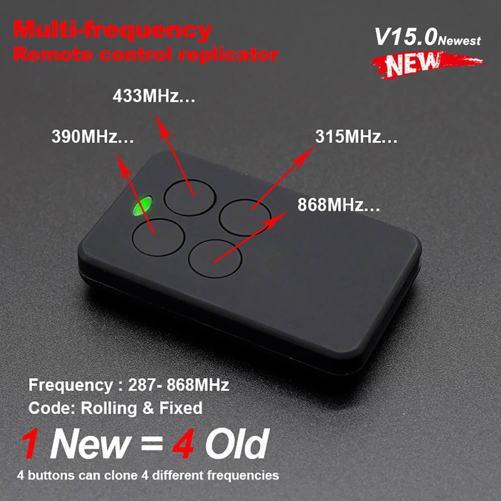 다중 주파수 280-900MHZ 차고 문 원격 제어 복사 복사기 433mhz 868mhz 차고 원격 멀티 브랜드 원격 제어