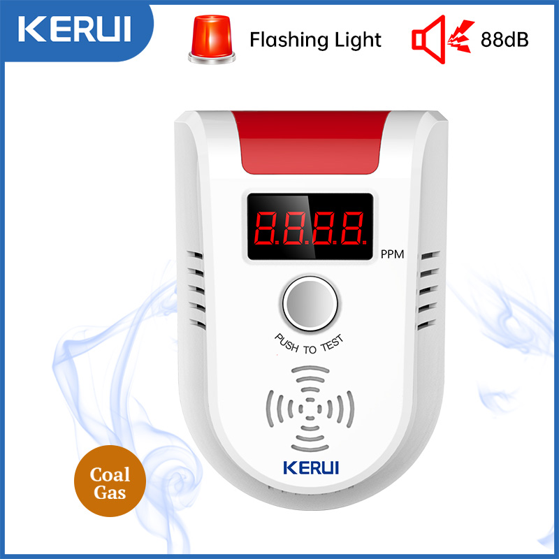 KERUI-Detector de GAS glp GD13, alarma inalámbrica, pantalla Digital LED, Detector de fugas naturales de Gas Combustible para el hogar, sistema de alarma