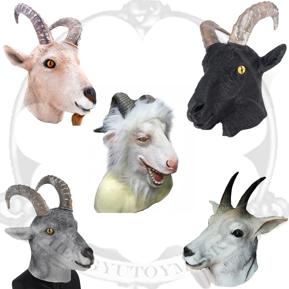 Ziege Antilopen Tier Kopf Masken Farmyard Halloween Latex Volle Overhead Masken Gummi Partei Kostüme