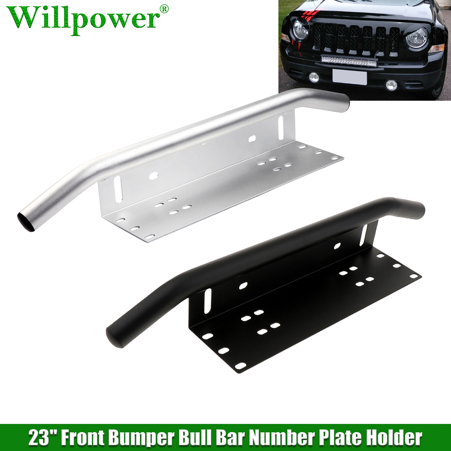 Offroad SUVรถป้ายทะเบียนกันชนNumerแผ่นสำหรับJeep Wrangler JK 4X4รถกระบะLight Barไฟหน้าmount Bracket
