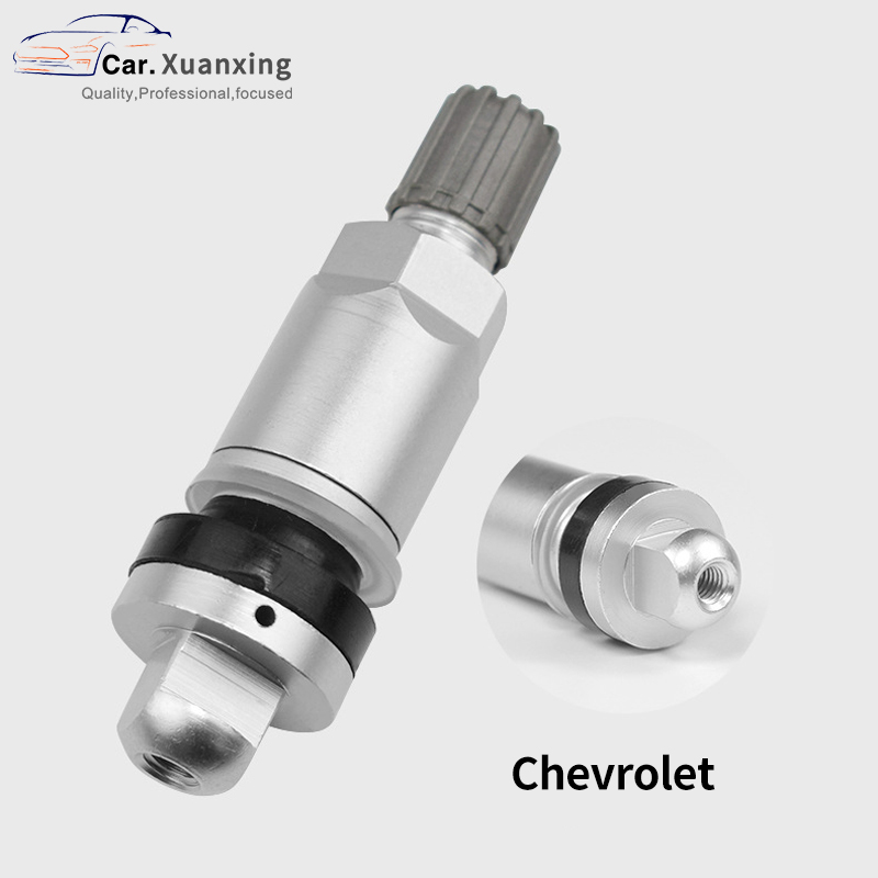 Válvulas de neumáticos de TPMS-27 para Chevrolet, Kit de Sensor de presión de neumáticos, vástago de válvula de coche de aleación de aluminio, reemplazo de válvulas