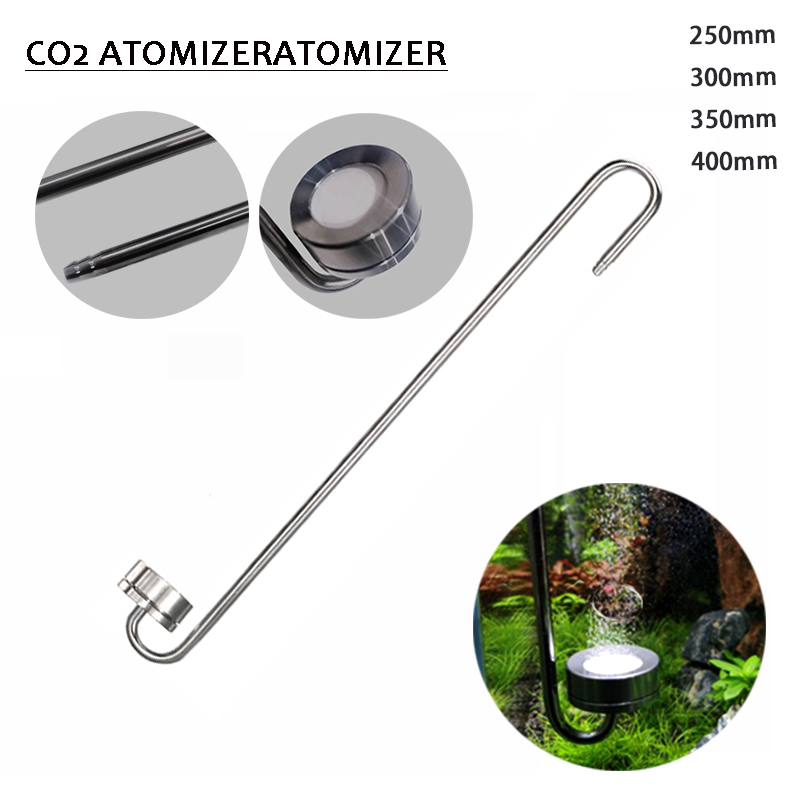 Dyfuzor CO2 do akwarium ze stali nierdzewnej, atomizer z dyskiem ceramicznym do regulatora CO2, generatora CO2, wspomagający wzrost roślin wodnych.