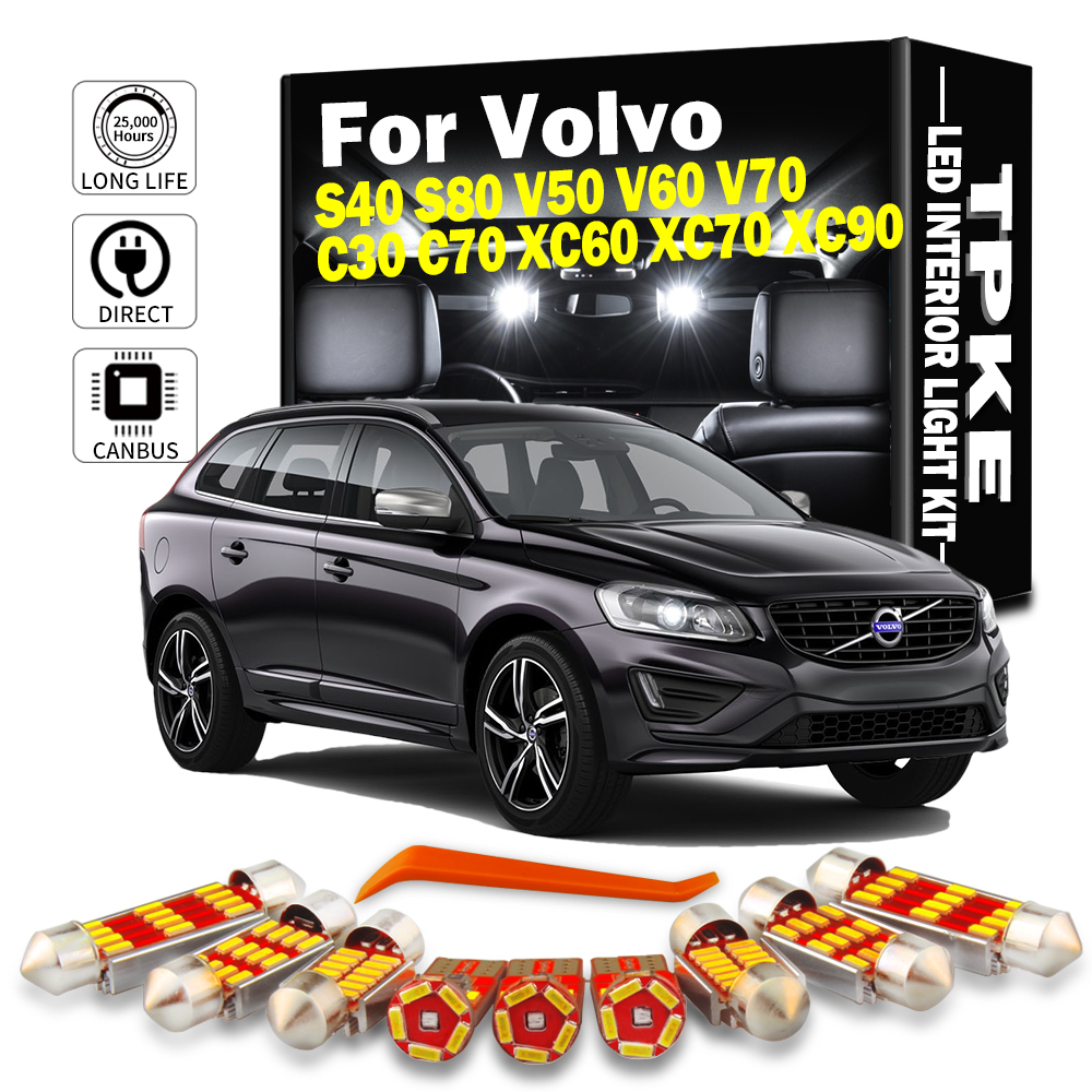 Tpke Canbus Auto Lamp Voor Volvo S40 S80 V50 V60 V70 C30 C70 XC60 XC70 XC90 Led Interieur Kaart Dome kofferbak Licht Kit Auto Accessoires