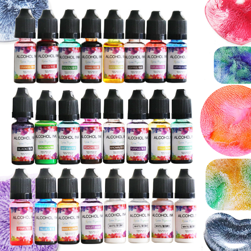 10 ml Epoxidharz-Diffusionspigment, Harzpigment, Alkoholtinte, flüssiger Farbstoff, Farbstoff-Diffusionstinte für die Herstellung von Epoxidharz-Färben und Schmuck