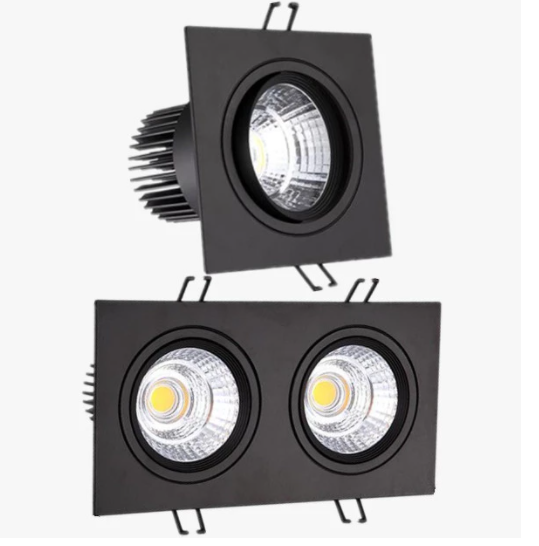 Led Spotlight Ceiling Lamp Recessed LED COB Downlight Dimmable 220V 110V Single Double Square Led Spot Light
