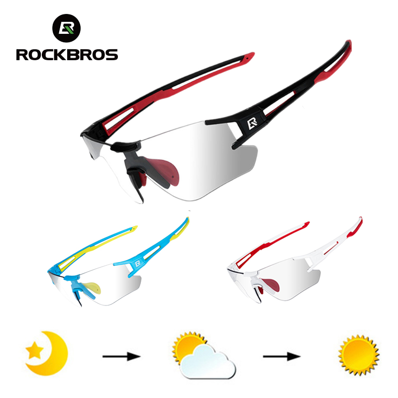 Rockbros Fietsen Meekleurende Bril UV400 Buitenshuis Sport Zonnebril Fiets Mens Frameloze Glazen Goggles Technische Eyewear