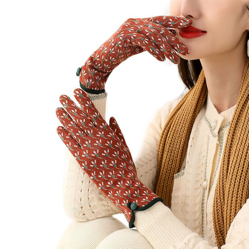 Mulheres outono inverno quente tela de toque seção fina não inchado ao ar livre ciclismo unidade moda personalidade leopardo luvas elegantes