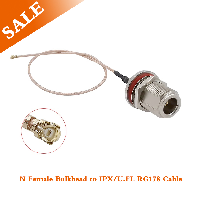 N żeńskie do IPX/UFL RG178 Kabel RF Złącze koncentryczne N Typ Nakrętka Gniazdo grodziowe do IPX Pigtail do karty PCI Wifi Router bezprzewodowy