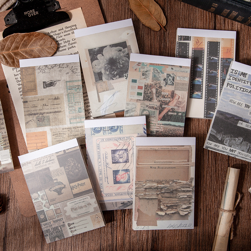 Yoofun 50 blätter Memo Pad Tagebuch Schreibwaren Leichte papier Journal Planer Scrapbooking Vintage Dekorative DIY Material Papier