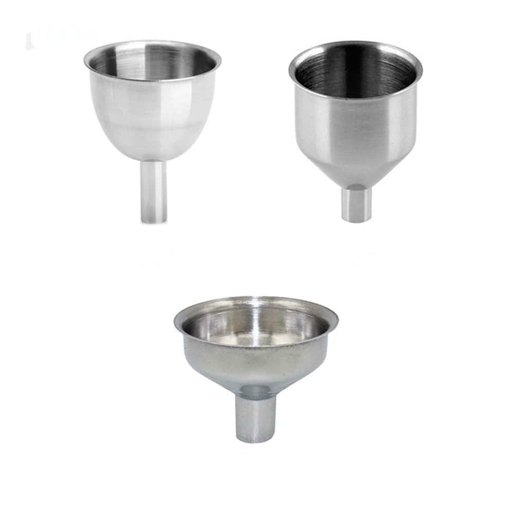 1/3 Buah Alat Pembuangan Cairan Dapur Mini Corong Batang Baja Tahan Karat Corong Anggur Botol Pinggang Kecil untuk Mengisi Mulut