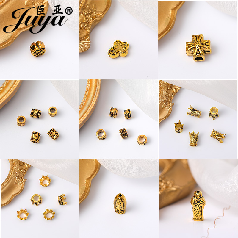 Perles de croix de Jésus en alliage métallique, perles d'espacement pour bricolage, bijoux exécutifs, accessoires de bracelet faits à la main, fournitures, 30 pièces