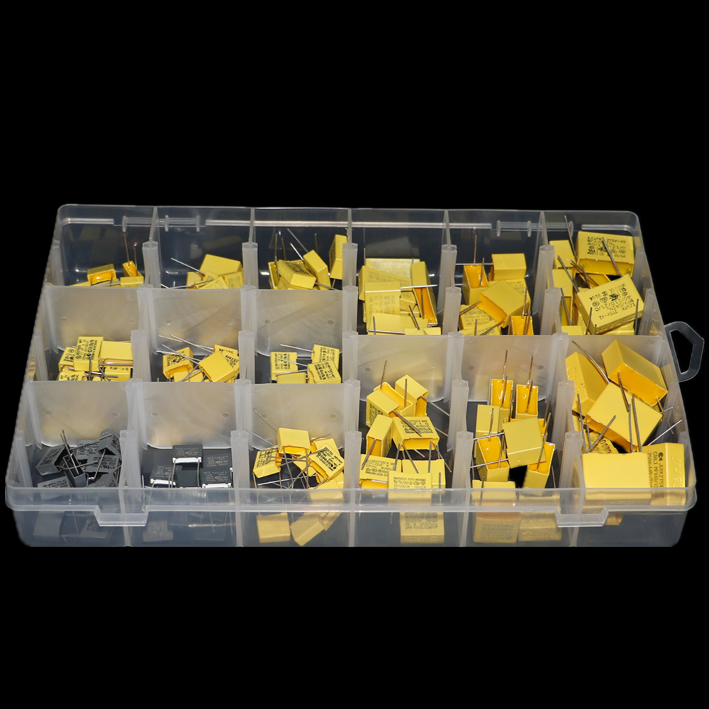 150 pz/scatola 150 valore x 10 pezzi X2 275VAC condensatore di sicurezza Kit assortito 0.022uF - 0.68uF set di condensatori a film di polipropilene