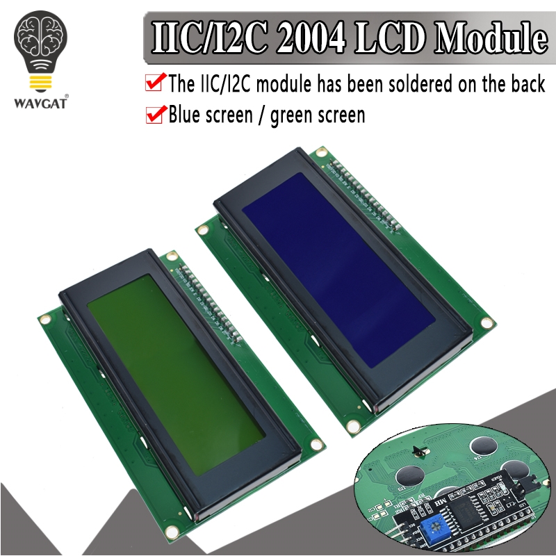 IIC/I2C/TWI 2004 Serial สีน้ำเงินสีเขียว Backlight LCD โมดูลสำหรับ Arduino UNO R3 MEGA2560 20X4 LCD2004