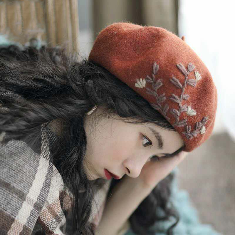 Frauen Winter Hut Wolle Warme Baskenmütze Mütze Weibliche Französisch Maler Hut