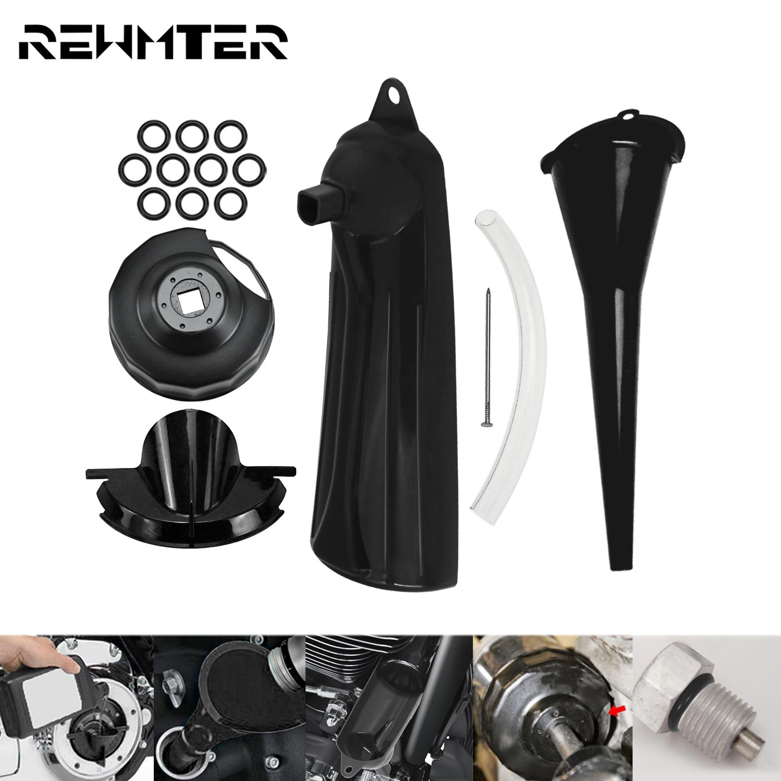 9 "Carter Vullen Trechter + Primaire Case Olie Vullen + Olie Trechter Cover Eindkap Wrench & 1105 Afdichting O Ring Voor Harley Xl Dyna Touring
