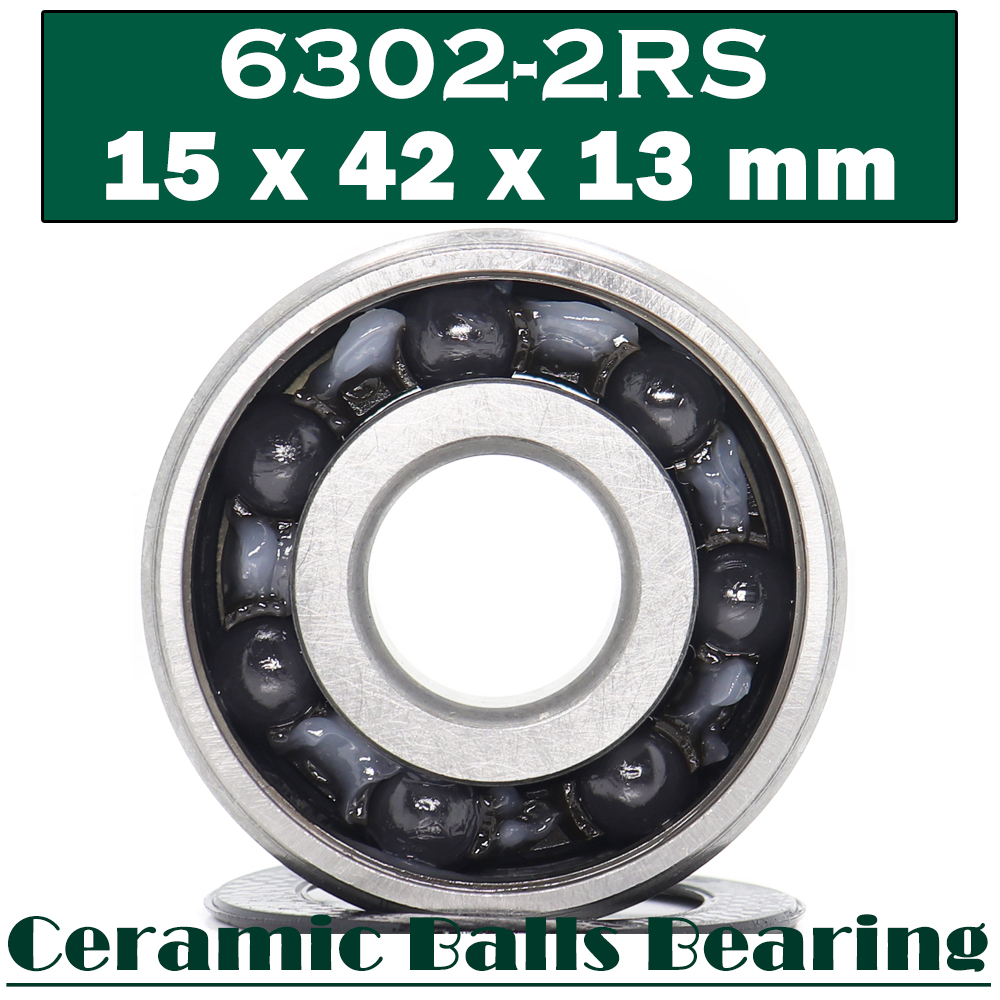 6302 hybrydowe łożysko ceramiczne 15*42*13mm (1 PC) wrzeciono silnika 6302HC hybrydy Si3N4 łożyska kulkowe 3NC 6302RS