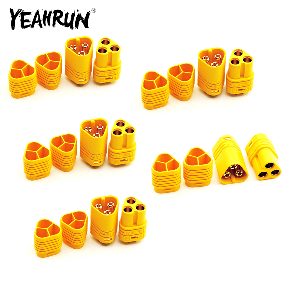 YEAHRUN Giallo MT60 3,5 mm 3 pin Connettore motore Set di connettori bullet per accessori per parti di automobili modello RC