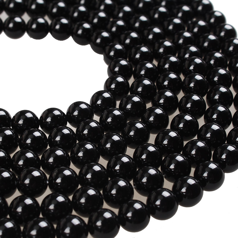 Naturalne kamienne koraliki Czarny agat Onyks Okrągłe luźne koraliki 2 3 4 6 8 10 12mm Koraliki do bransoletek Naszyjnik Diy Biżuteria
