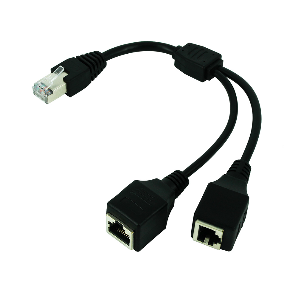 Cable divisor LAN RJ45 de 1 a 2, puerto de enchufe macho a hembra, transmisión de red Ethernet Cat5e Cat5 Cat6, adaptador fácil Y Cable