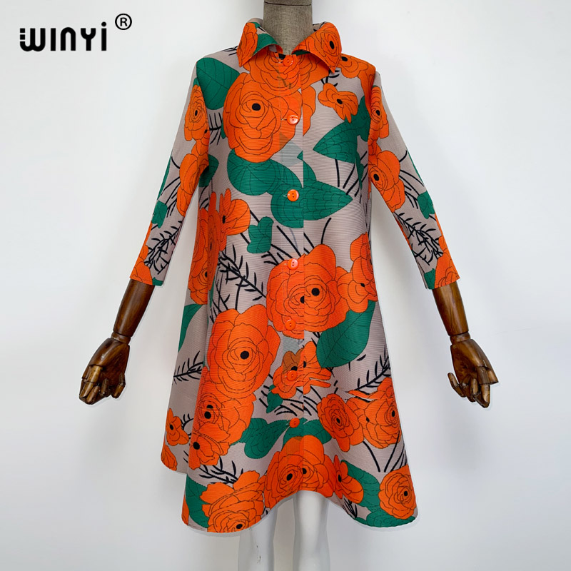 WINYI sukienka moda letnia sukienka kardigan darmowe rozmiary damskie zgniotu kwiatowy drukowane eleganckie sukienki na co dzień luźne wakacje