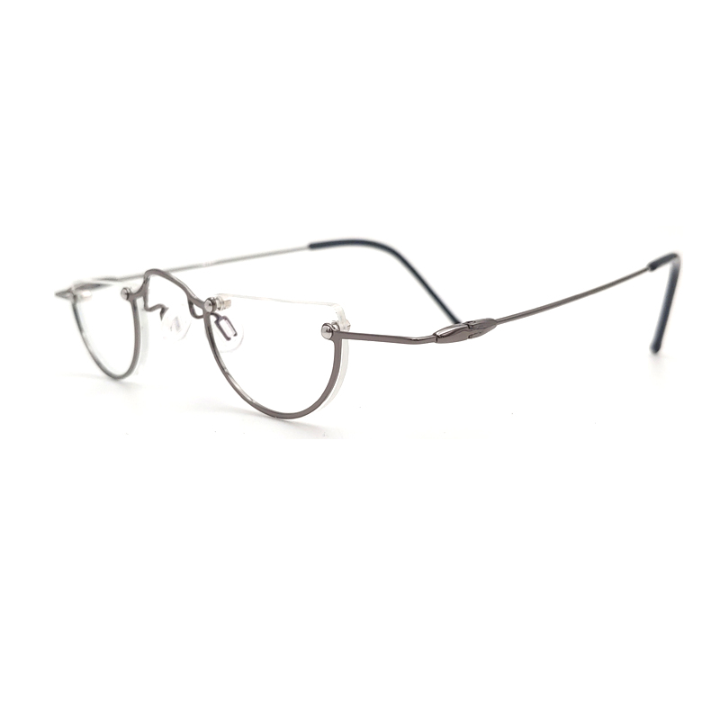 Retro Kleine Runde Metall-Halbmond-Lesebrille Vintage Korrektionsbrille für Kurzsichtigkeit Optische Brille 1,0 2,0 3,0 4,0