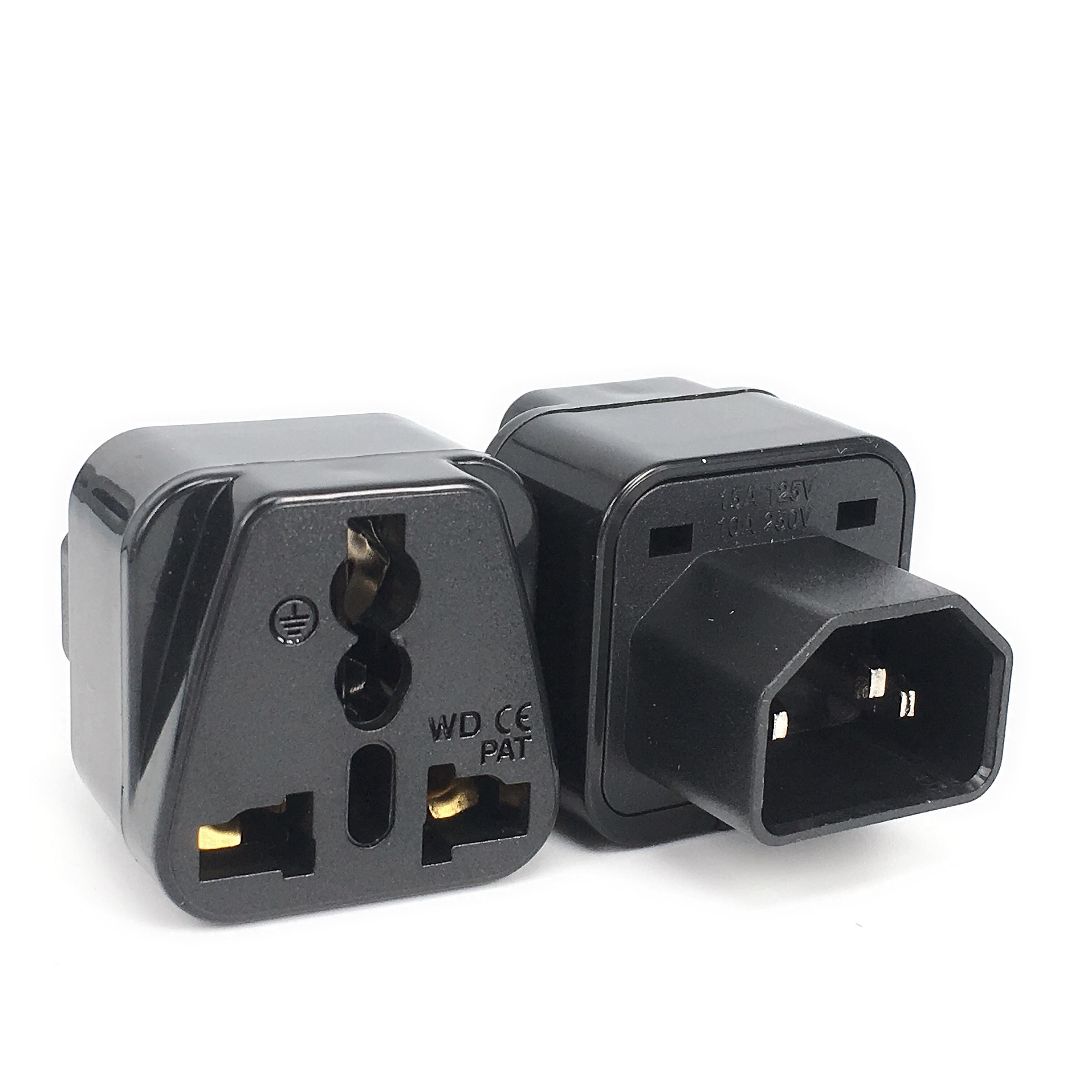 1PC 10A-16A 110V-250V Black Female Socket To Pro IEC 320 PDU UPS C14 Plug Power Adapter Converter