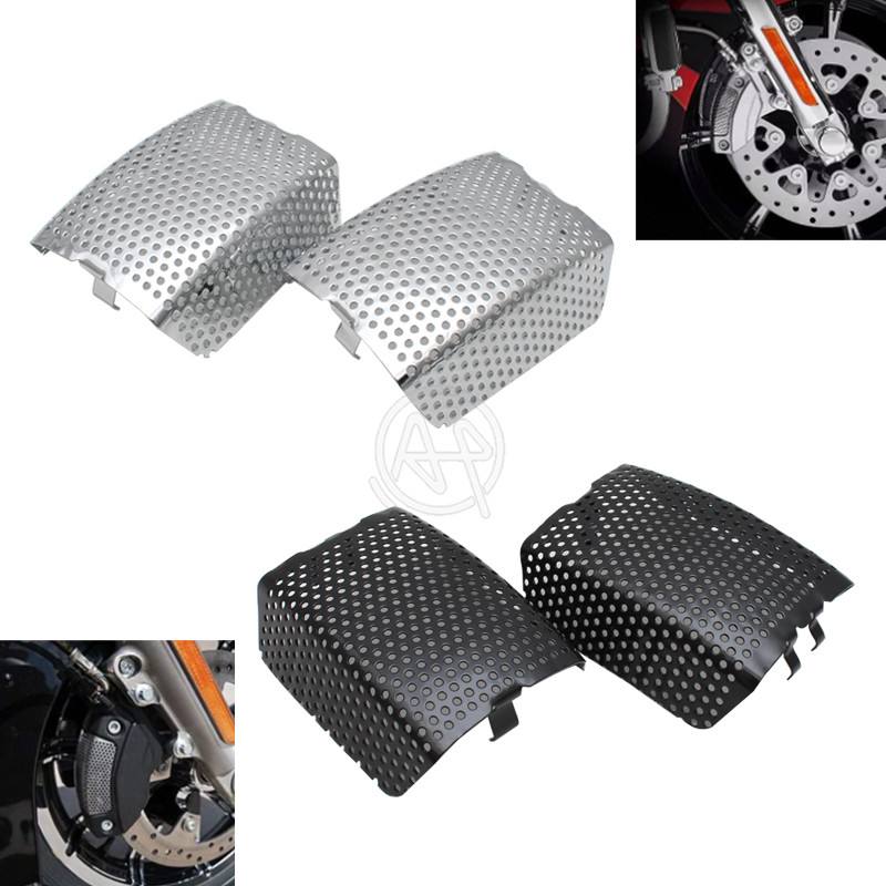 1 par de cubiertas de pinza de freno delantero de motocicleta para Harley Electra Glide Road Glide Road King FLHR Street Glide FLHX CVO v-rod 06-19