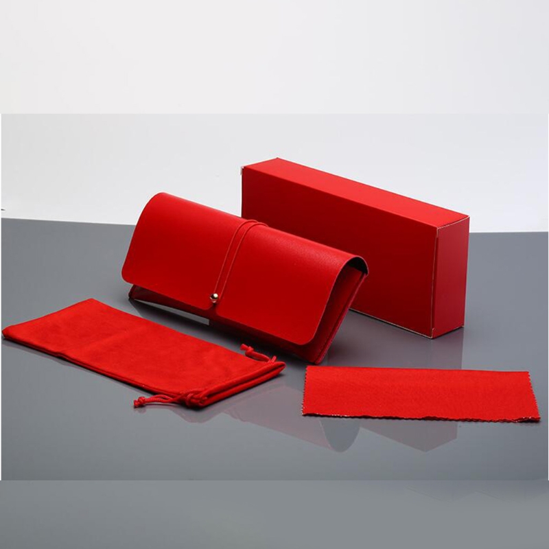 Custodia per occhiali in pelle PU con fibbia in corda scatola di immagazzinaggio custodia per occhiali custodia per occhiali contenitore per occhiali organizzatore