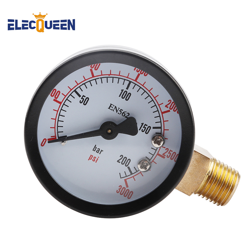 Reemplazo del medidor regulador de Co2 de 0-60PSI / 0-3000 PSI, manómetro de Co2 con rosca NPT de 1/4 "para regulador CGA320/W21.8 de elaboración casera