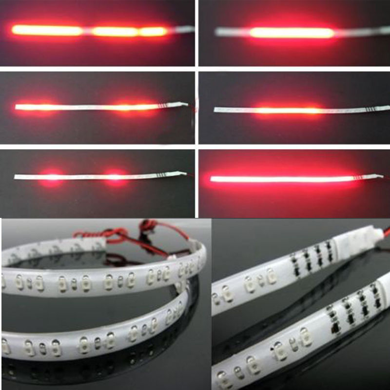 Bande Lumineuse Néon pour Voiture, Bande Lumineuse Décorative, Auto-Adhésive, Barre Lumineuse, 12V, 30cm, 2 Pièces